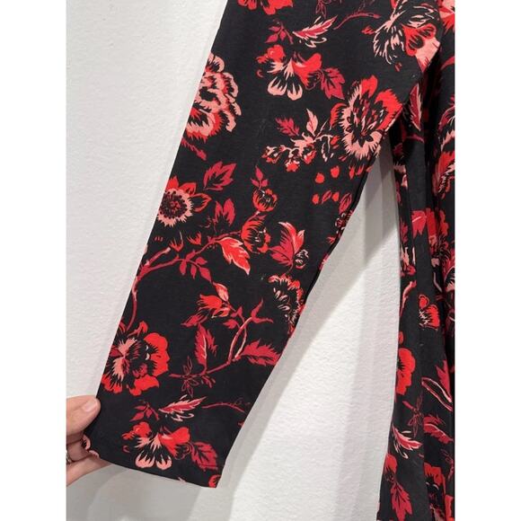 Roamans Size 12 Small Floral Print Tunic Top Handkerchief Hem Shirt Colorful - Picture 4 of 7